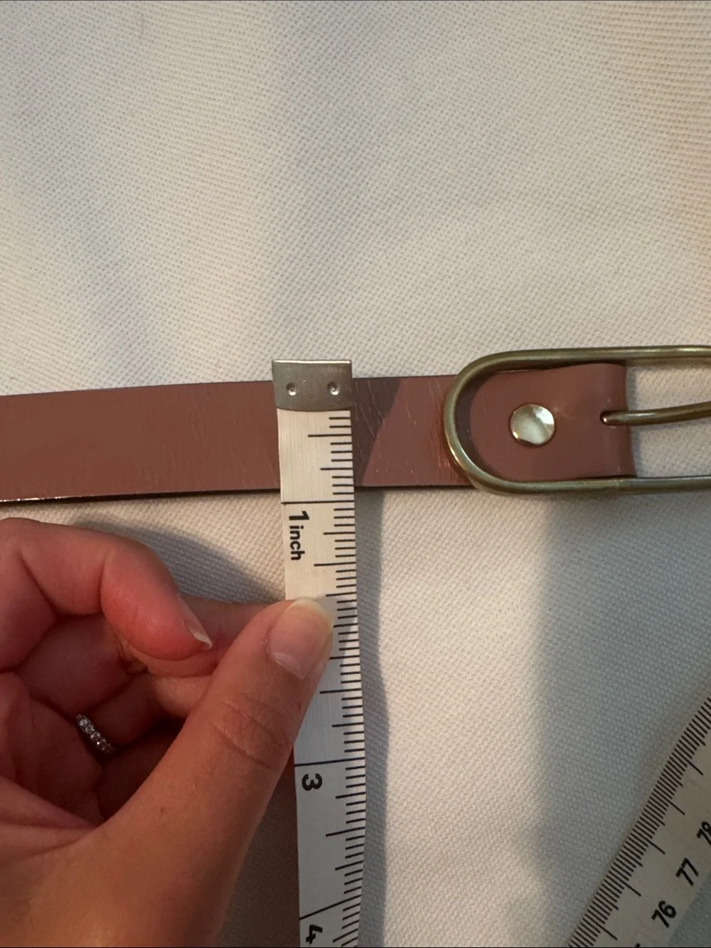 Rachel Comey Pink Leather Belt with Gold Oval Buckle